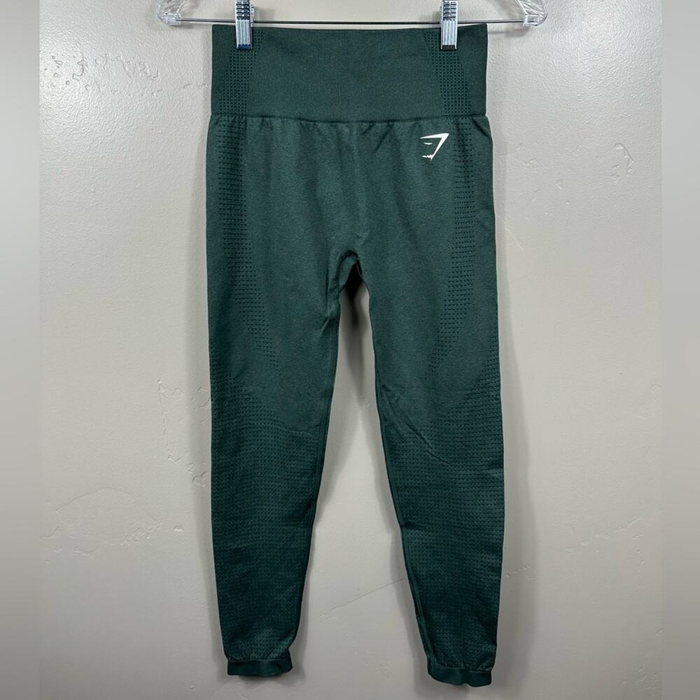 GYMSHARK VITAL SEAMLESS 2.0 LEGGINGS SIZE SMALL - DEEP TEAL MARL GREEN